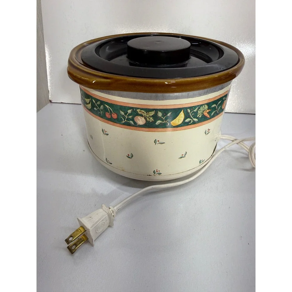 Rival Crock-Ette 1 Qt Slow Cooker Garden of Good Things Vintage Stoneware 3100/2